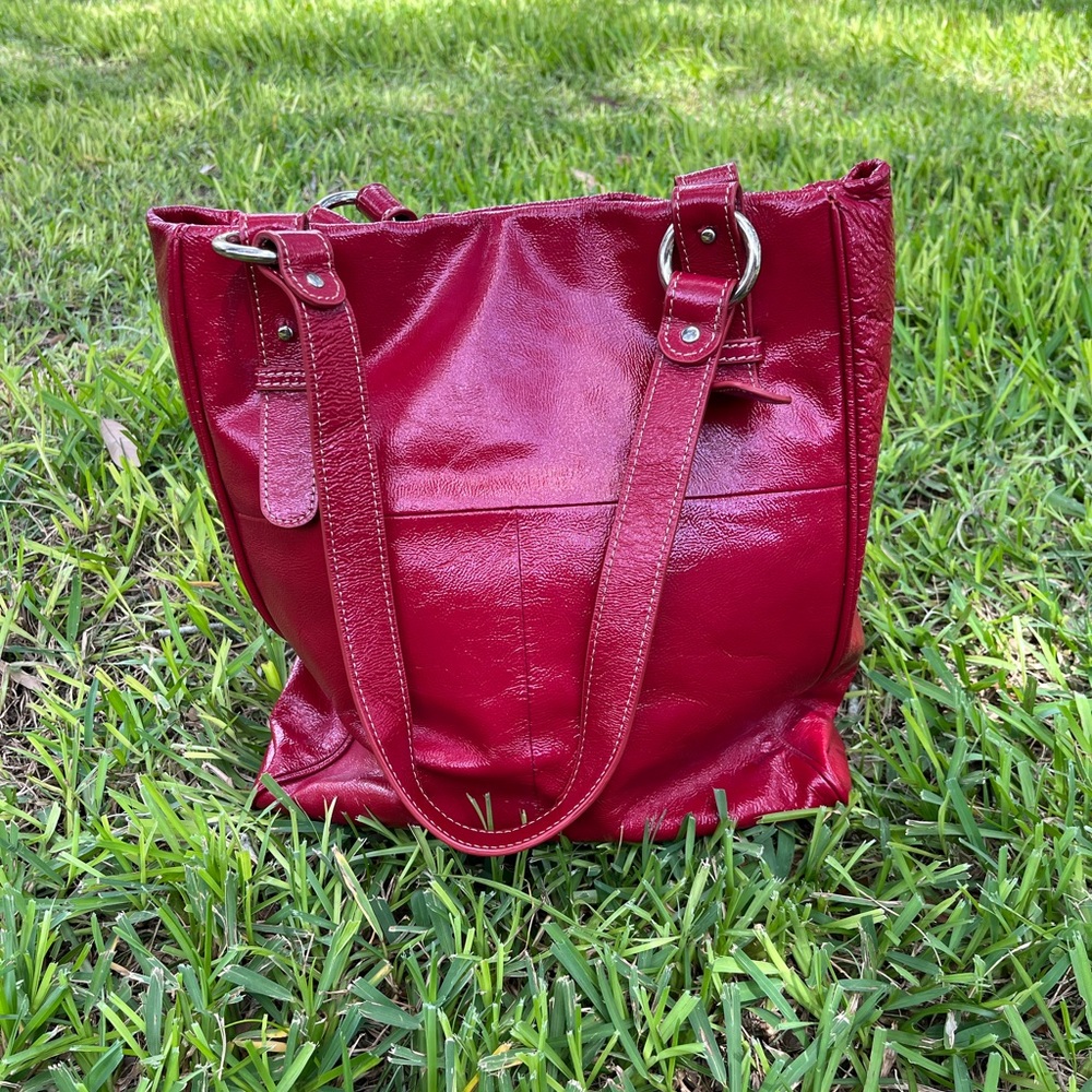 Barr + Barr Red Leather Bag Absolutely Stunning - Picture 3 of 16